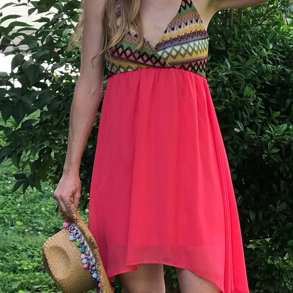 Flirty Coral Summer Dress